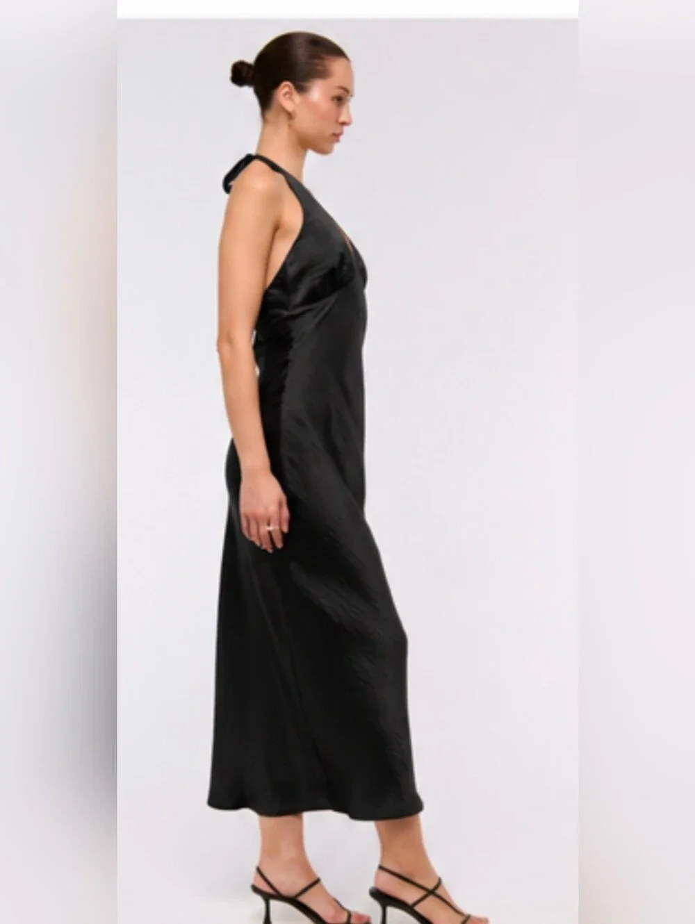Abercrombie & Fitch Black Halter Maxi Dress Open Back Size M NWT